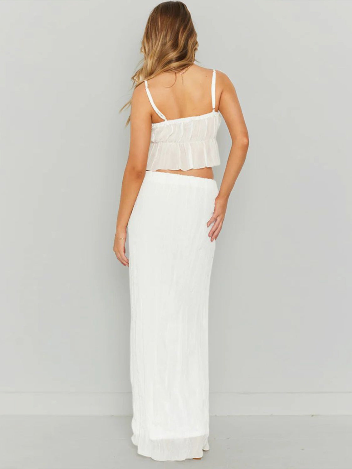 Studio Seven Square Neck Ruched Skirt Set - Two-Piece Evening Wear