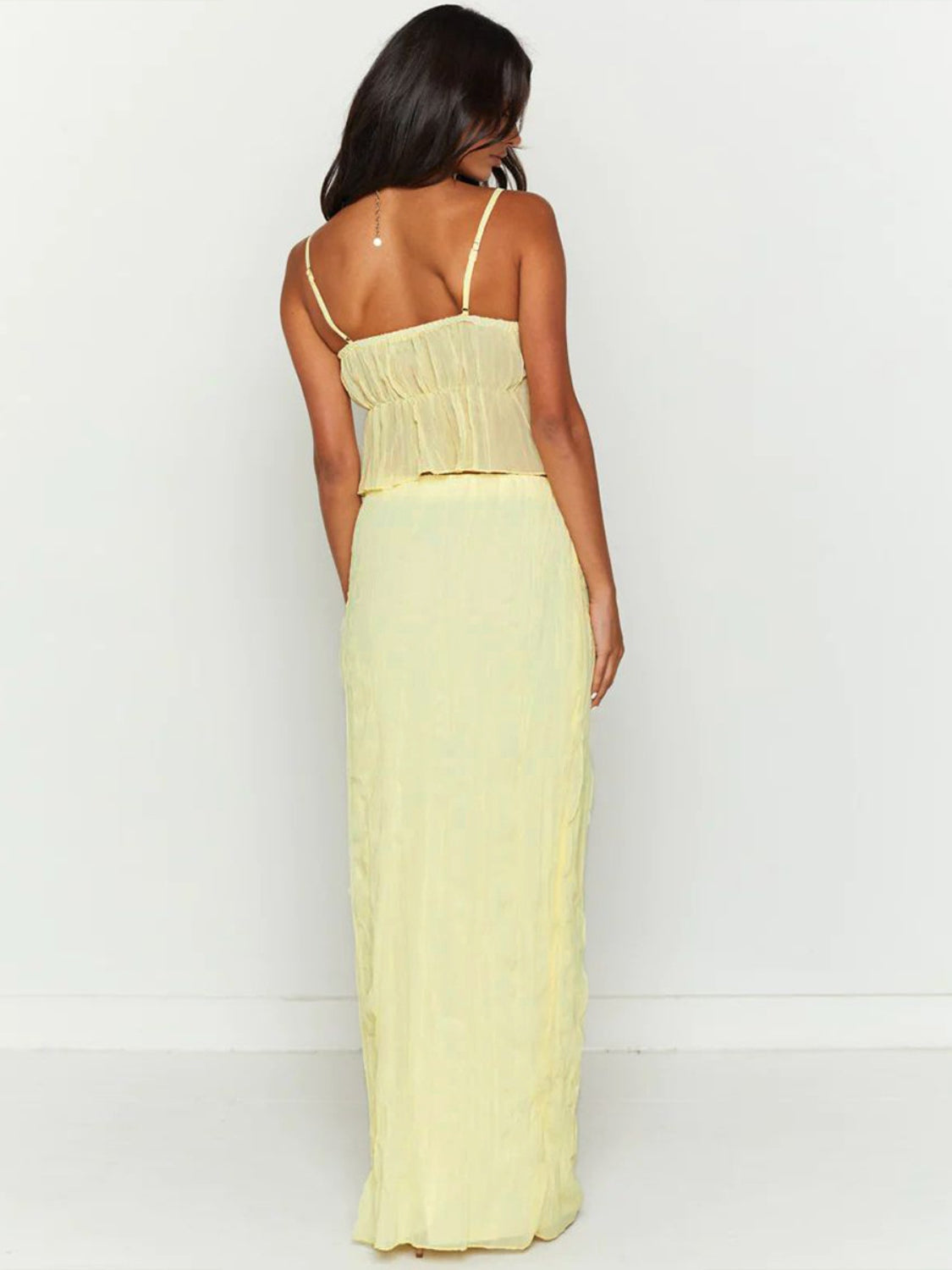 Studio Seven Square Neck Ruched Skirt Set - Two-Piece Evening Wear