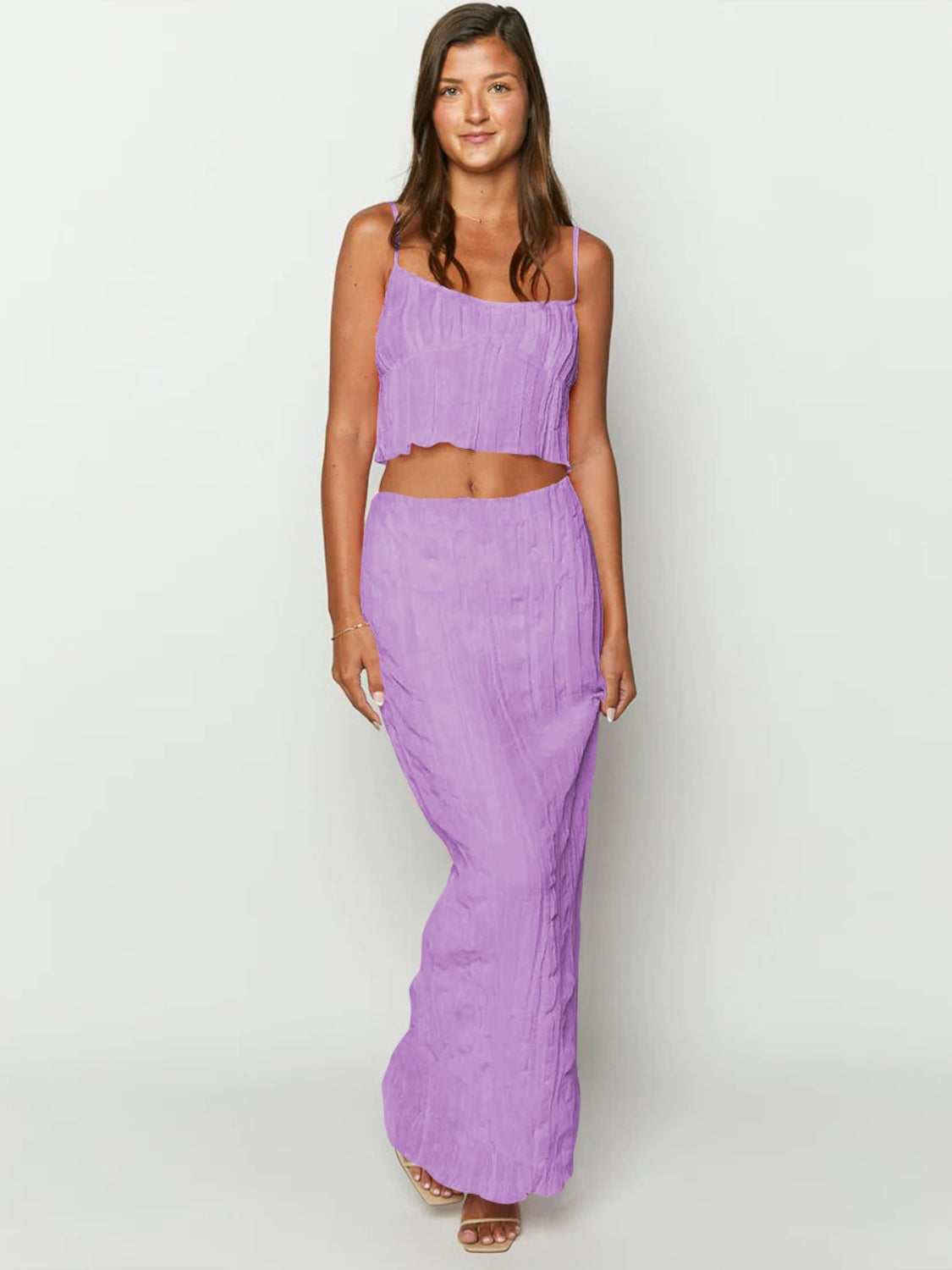 Studio Seven Square Neck Ruched Skirt Set - Two-Piece Evening Wear